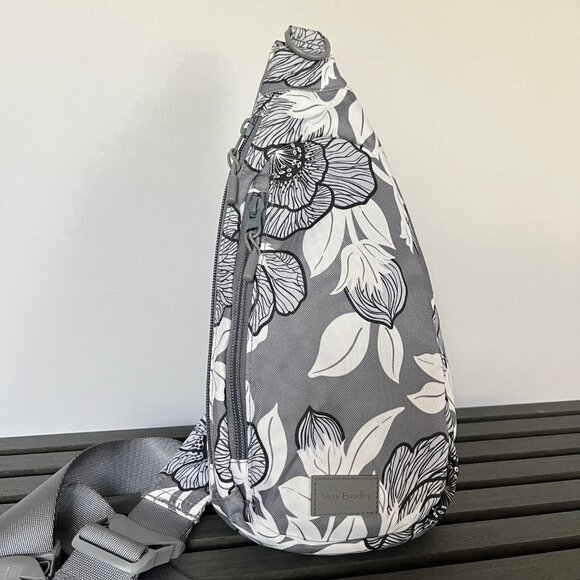 Vera Bradley Moon Shadow Meadow Sling Backpack & wallet Grey and White main image 12